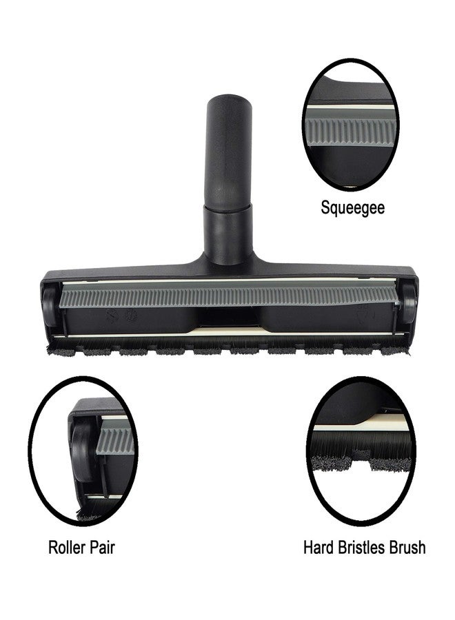 VMTC أداة تنظيف الأرضيات الرطبة والجافة من VMTC مع فرشاة وفلتر HEPA قابل للعصر، ملحق للمكنسة الكهربائية 32 مم - متوافقة مع بعض موديلات Eureka Forbes وHubertt وغيرها، لون أسود - Image 2